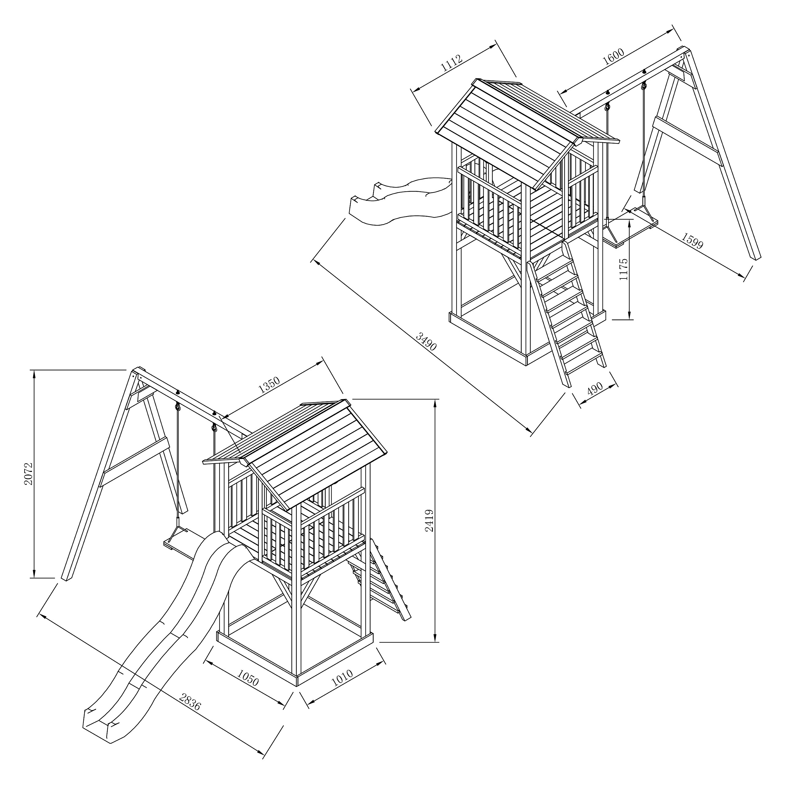 AXI Spielturm Beach Tower braun B/H/L: ca. 284x242x349 cm