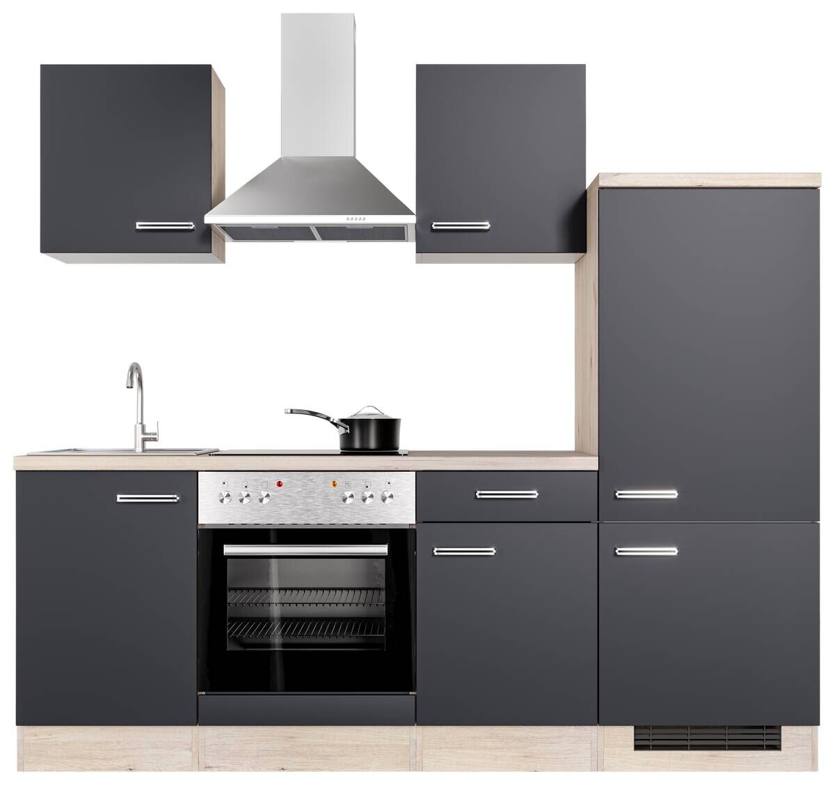 Küchenblock Elva anthrazit strukturiert B/H/T: ca. 220x200x60 cm