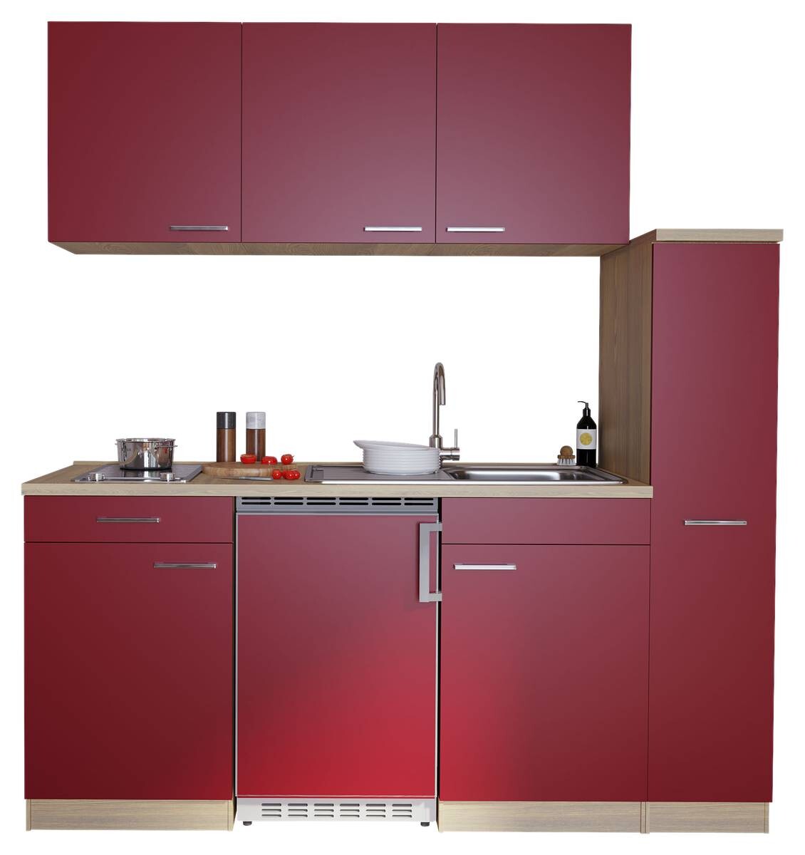 Respekta Küchenblock Economy rot B/H/T: ca. 180x200x60 cm