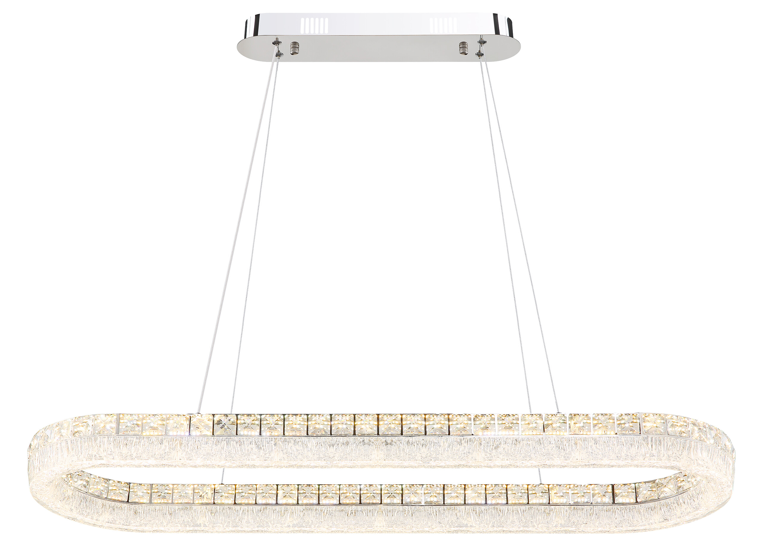 GLOBO Hängeleuchte klar Chrom Glas Metall Acryl B/H/L: ca. 31,5x120x100,1 cm 1.0 Brennstellen