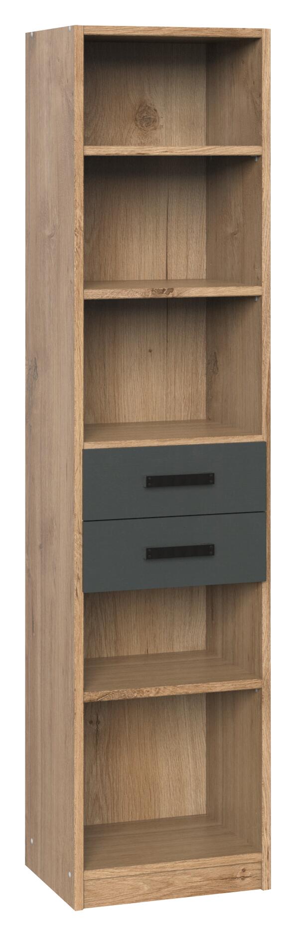 Regal Liverpool Plankeneiche Nachbildung Graphit B/H/T: ca. 47x198x38 cm