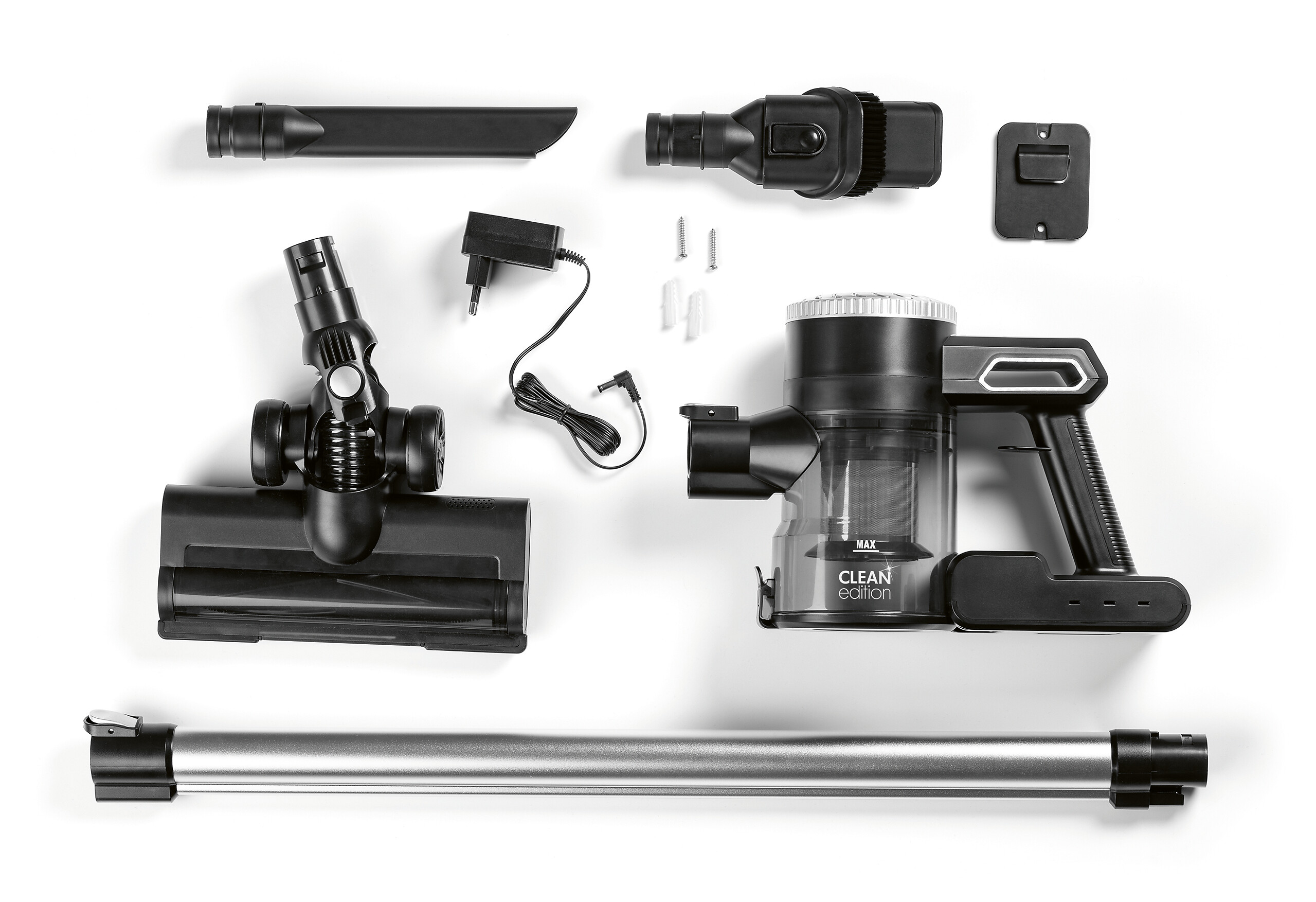 Handstaubsauger schwarz silber Metall Kunststoff B/H/L: ca. 12x113x33 cm