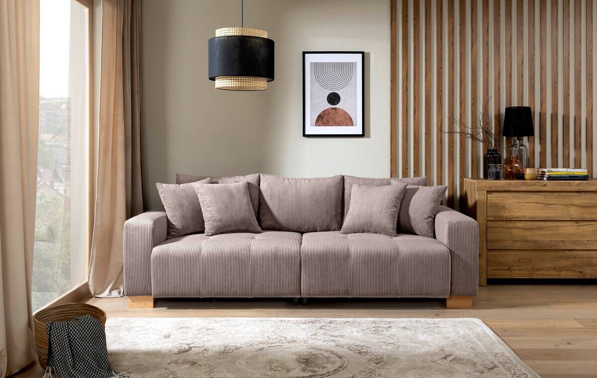 Big Sofa Alpha New dunkelbeige Microfaser B/H/T: ca. 244x85x112 cm