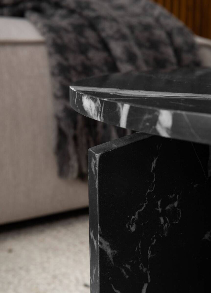Wohnling Couchtisch schwarz Marmor B/H/T: ca. 70x33x70 cm