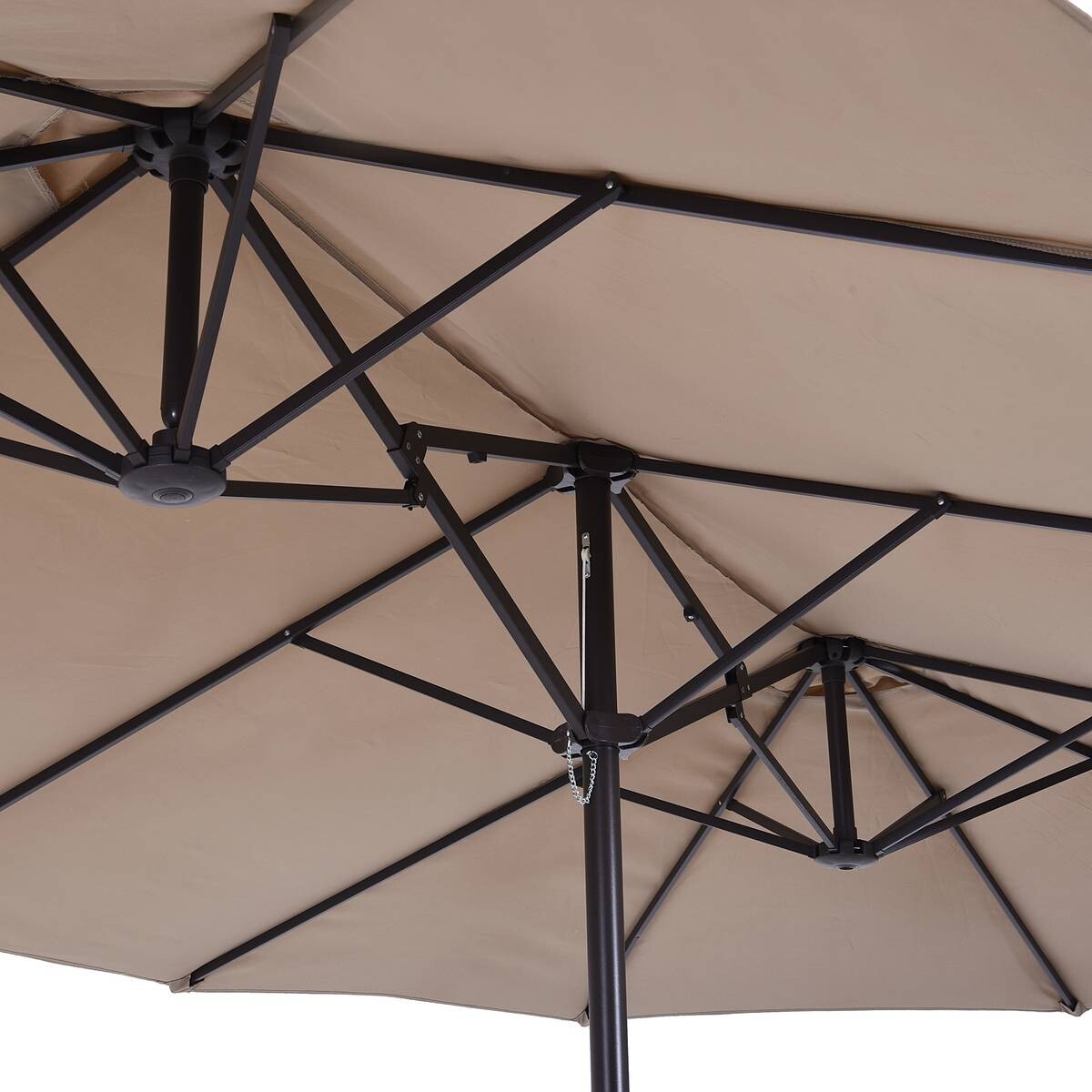 Outsunny Marktschirm café braun Metall B/H/L: ca. 270x240x460 cm