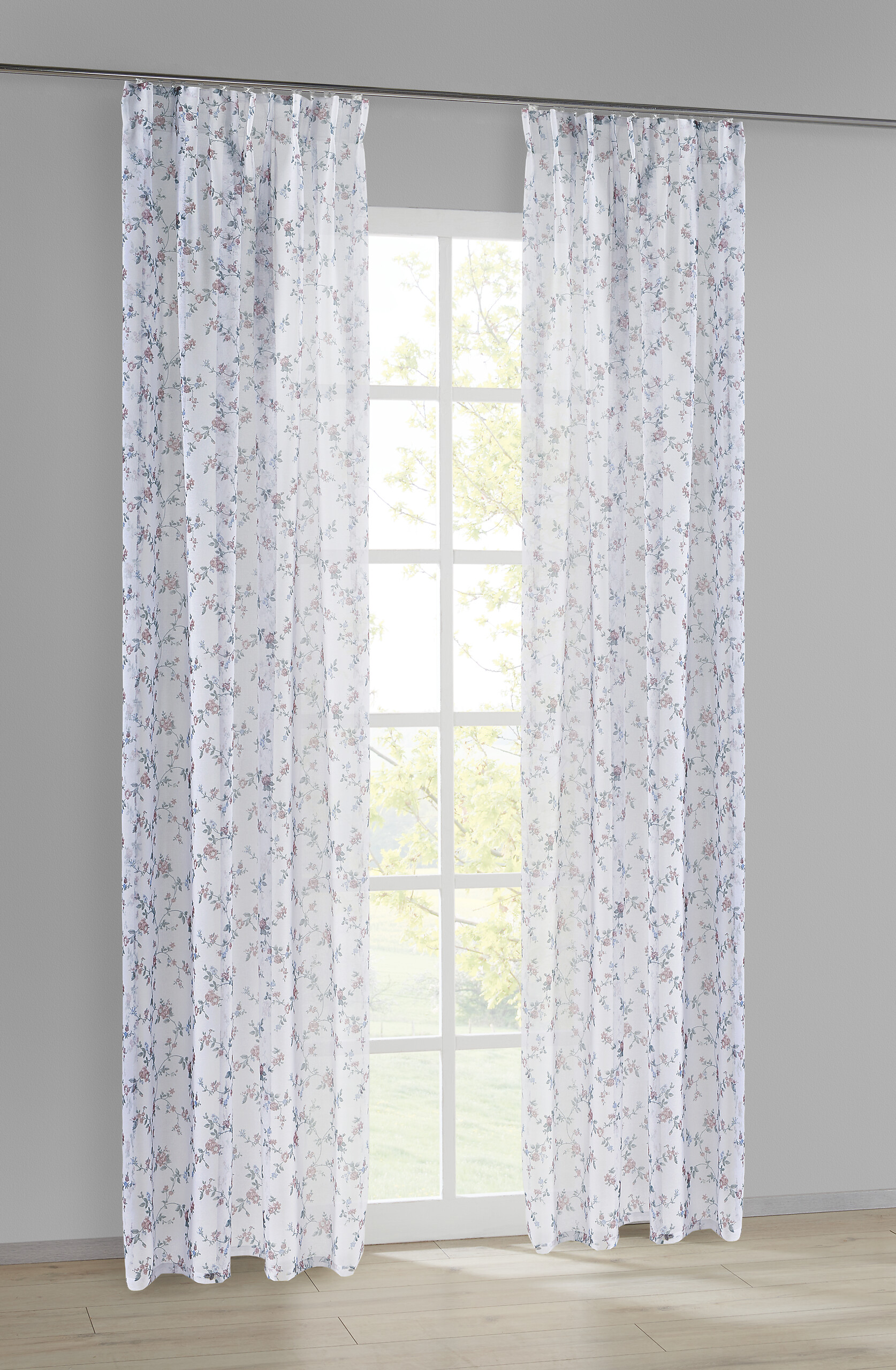 Kombivorhang Florina weiß B/L: ca. 140x245 cm