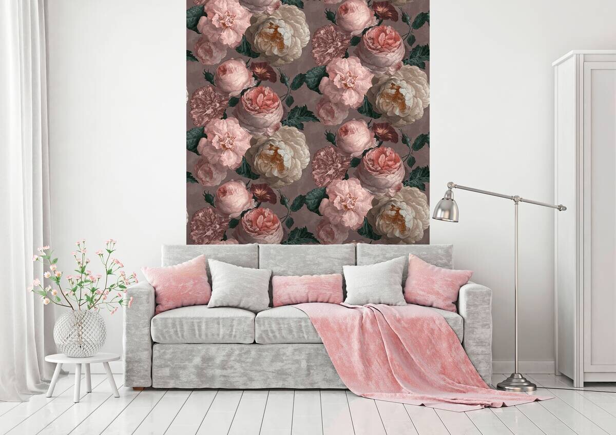 UGEPA Papiertapete grau rosa B/L: ca. 53x1005 cm