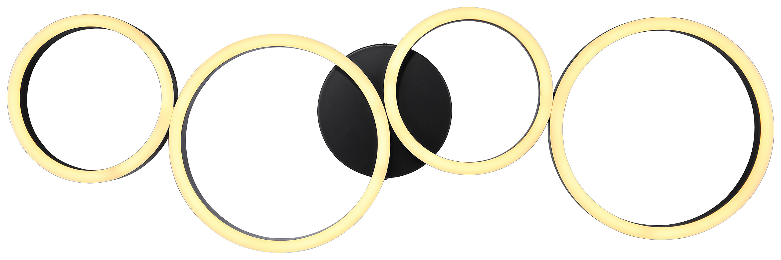 GLOBO Deckenleuchte 67229-35B Venosa schwarz Opal weiß Kunststoff Metall B/H/L: ca. 33x6,5x88,5 cm null 4 Brennstellen