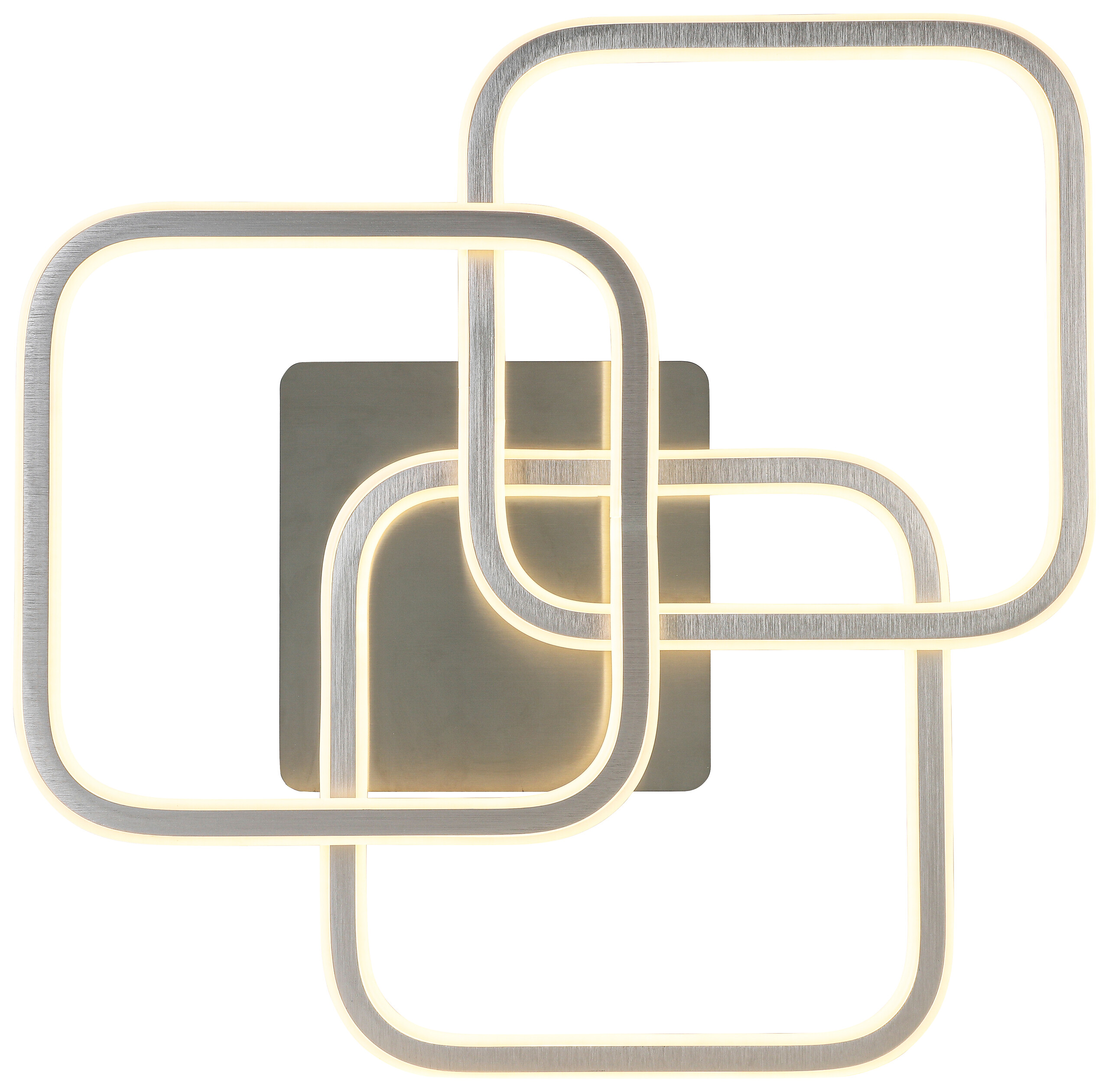 Nolo LED-Deckenleuchte Thrice nickel Satiniert Alu B/H/L: ca. 54x10x58 cm