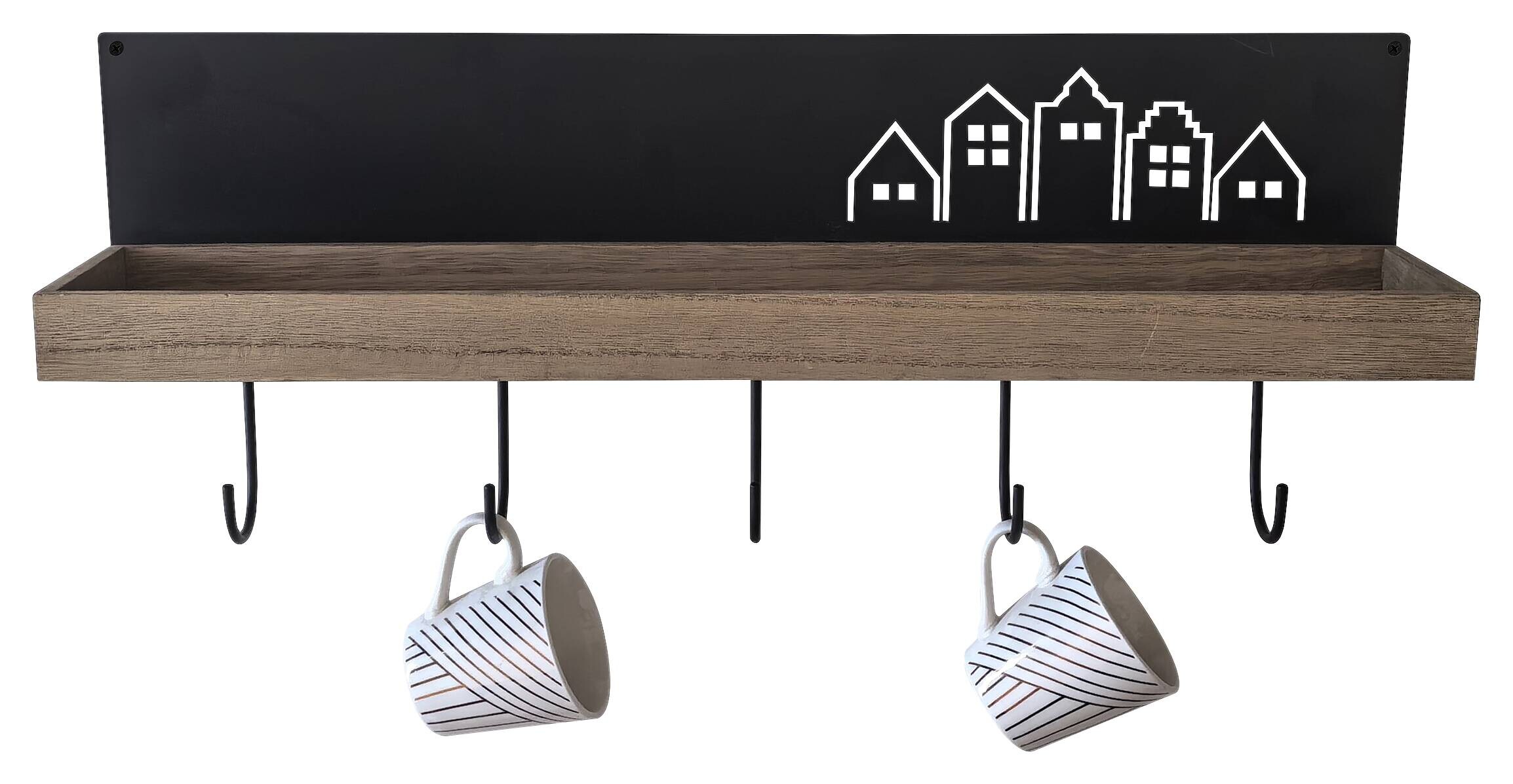 Wandgarderobe Dana braun schwarz B/H/T: ca. 48x19x10 cm Wandgarderobe Dana braun schwarz B/H/T: ca. 48x19x10 cm
