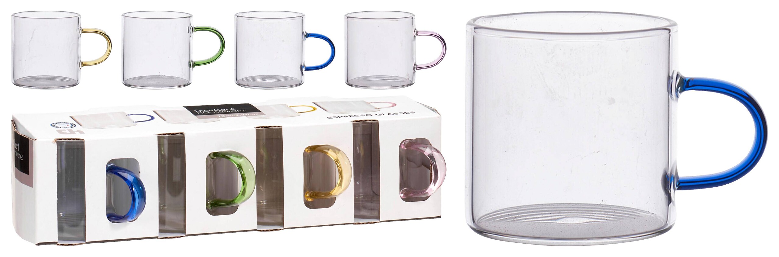 Espressogläser-Set mehrfarbig