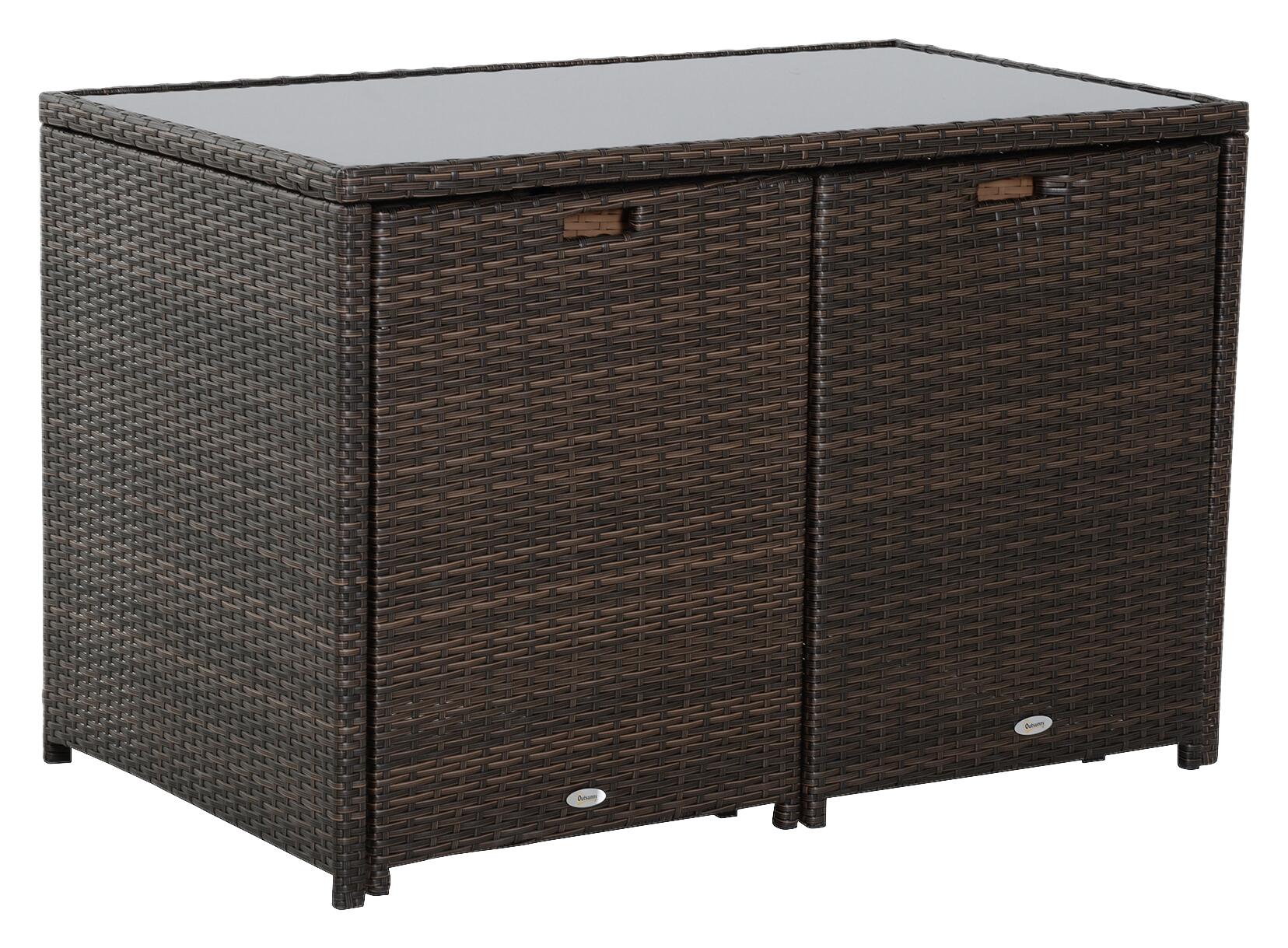 Outsunny Garnitur braun Polyrattan