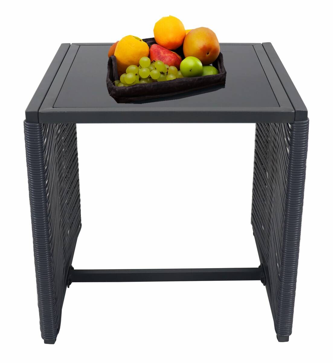 VCM Gartensitzgruppe Fidola schwarz Polyrattangeflecht B/H/L: ca. 53x86x53 cm