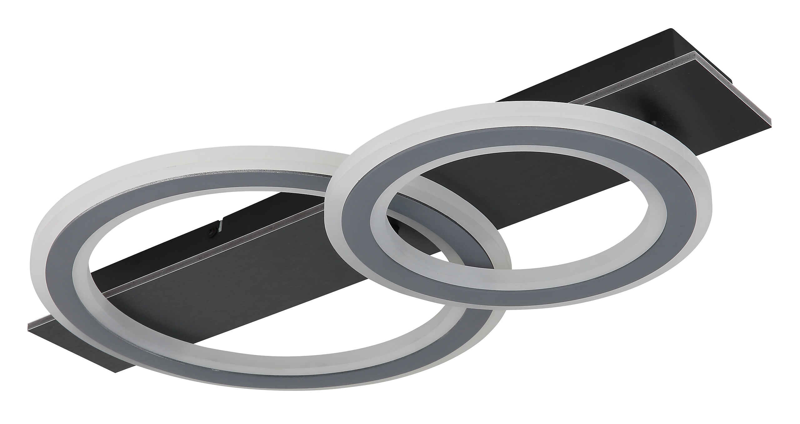 GLOBO LED-Deckenleuchte grau mattschwarz Opal Kunststoff Acryl Metall B/H/L: ca. 37x8x63 cm 1 Brennstellen