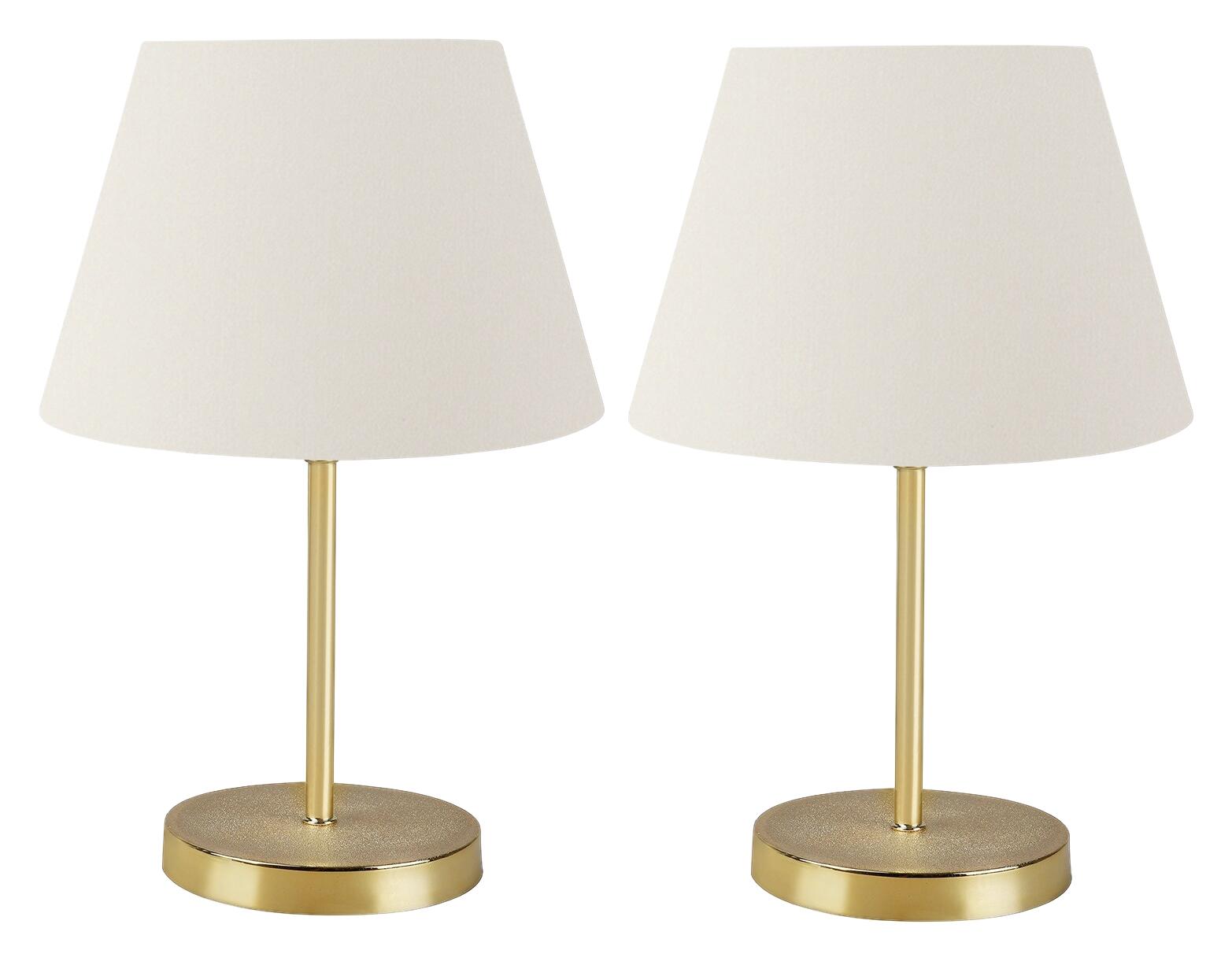 Opviq Tischleuchte 2er Set AYD-2339 creme Metall B/H/T/L/D: ca. 22x37x22x22x22 cm E27 1 Brennstellen