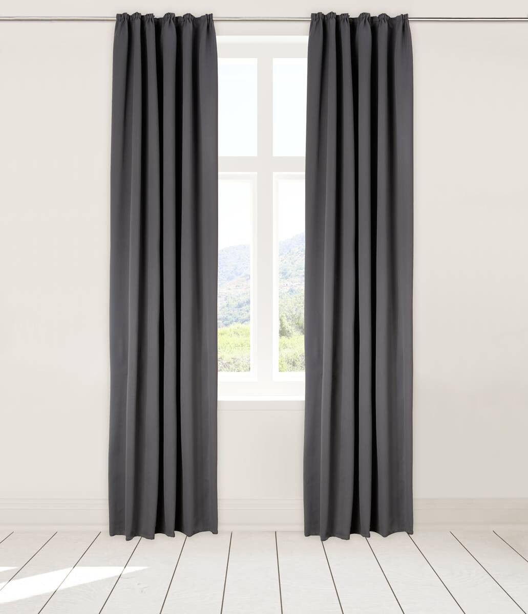 POCOline Verdunklungsvorhang Juna anthrazit B/L: ca. 135x245 cm