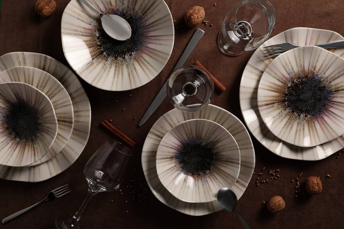 Hermia Concept Kombiservice mehrfarbig Porzellan 24 tlg.