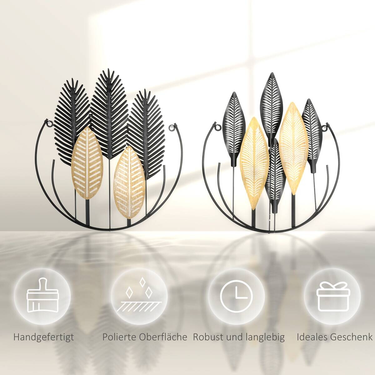 HOMCOM Wand-Element schwarz Polypropylen B/H/L: ca. 3x40x46 cm