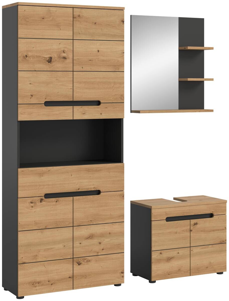 Badezimmer-Set Canu Basalt Eiche Artisan Nachbildung B/H/T: ca. 154x193x34 cm