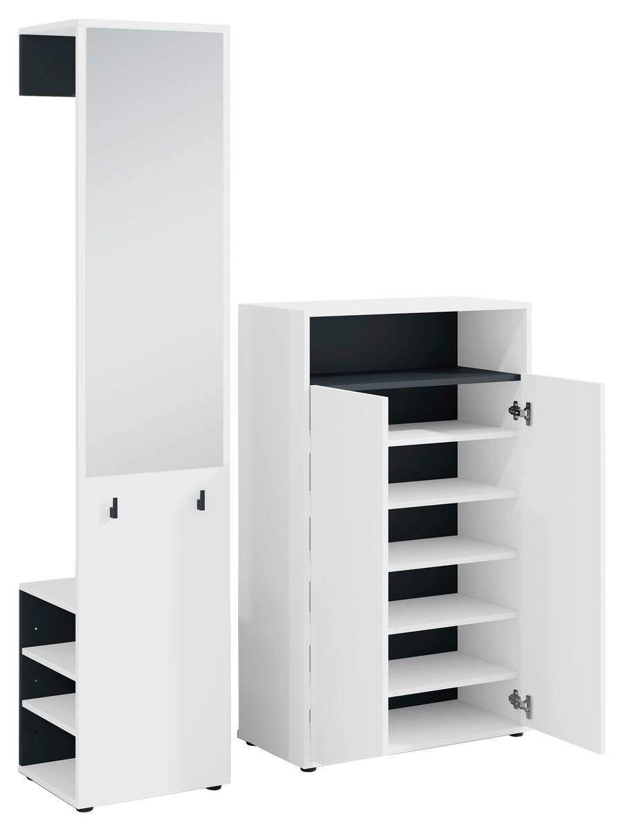 Garderobe Lyon weiß schwarz B/H/T: ca. 70x115x33,5 cm