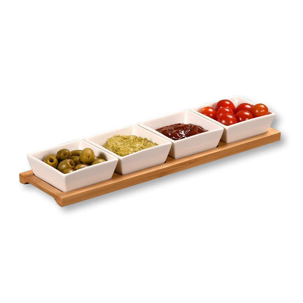 Kesper Dippschalenset natur Porzellan B/H/L: ca. 9,4x35x5 cm