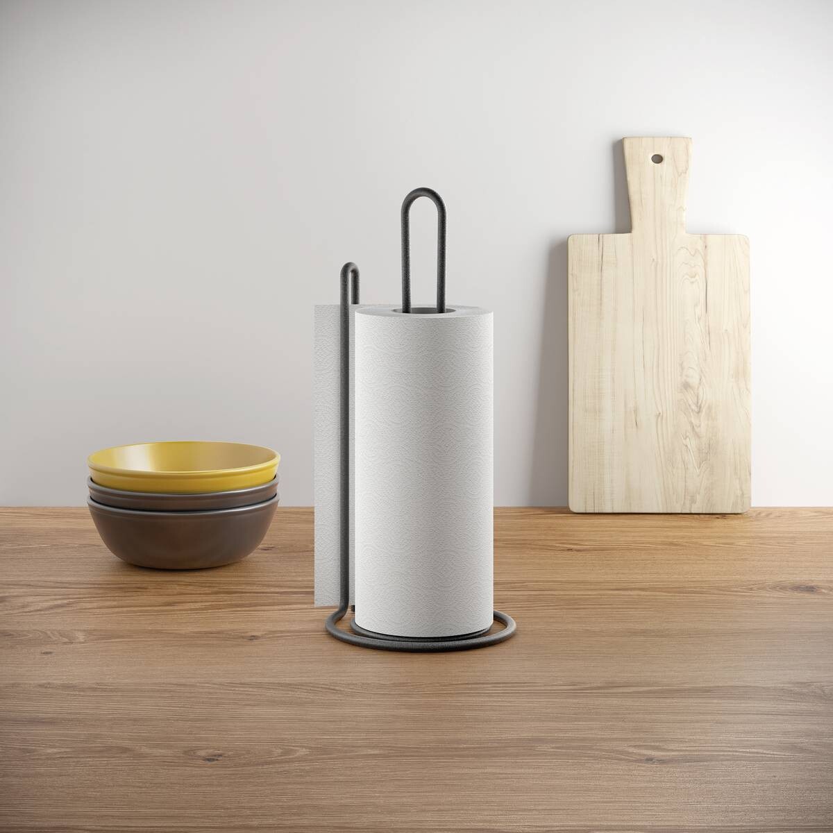 Metaltex Küchenrollenhalter MyRoll Lava schwarz Metall B/H/L: ca. 14x32x16 cm