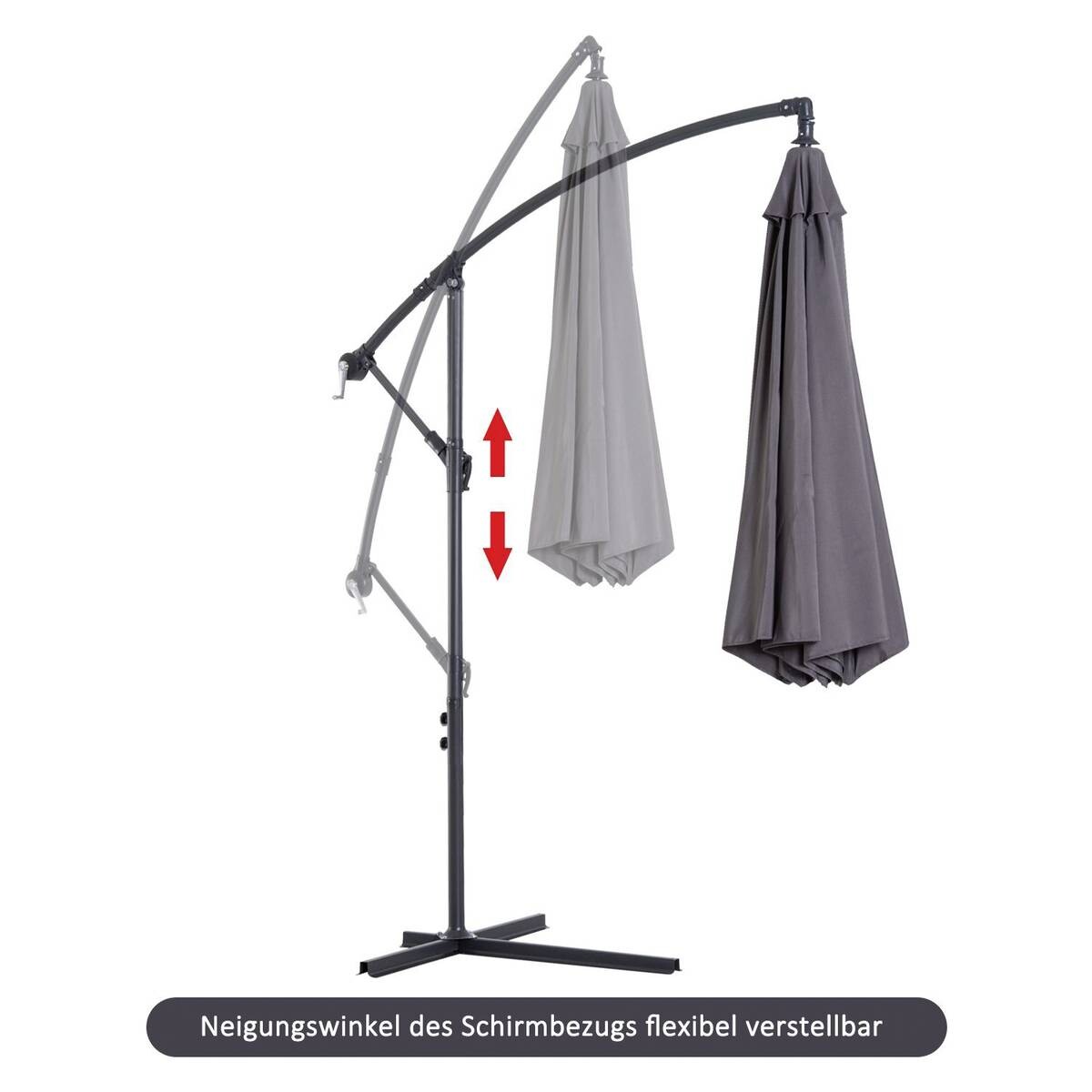 Outsunny Ampelschirm grau Stahl H/D: ca. 250x300 cm