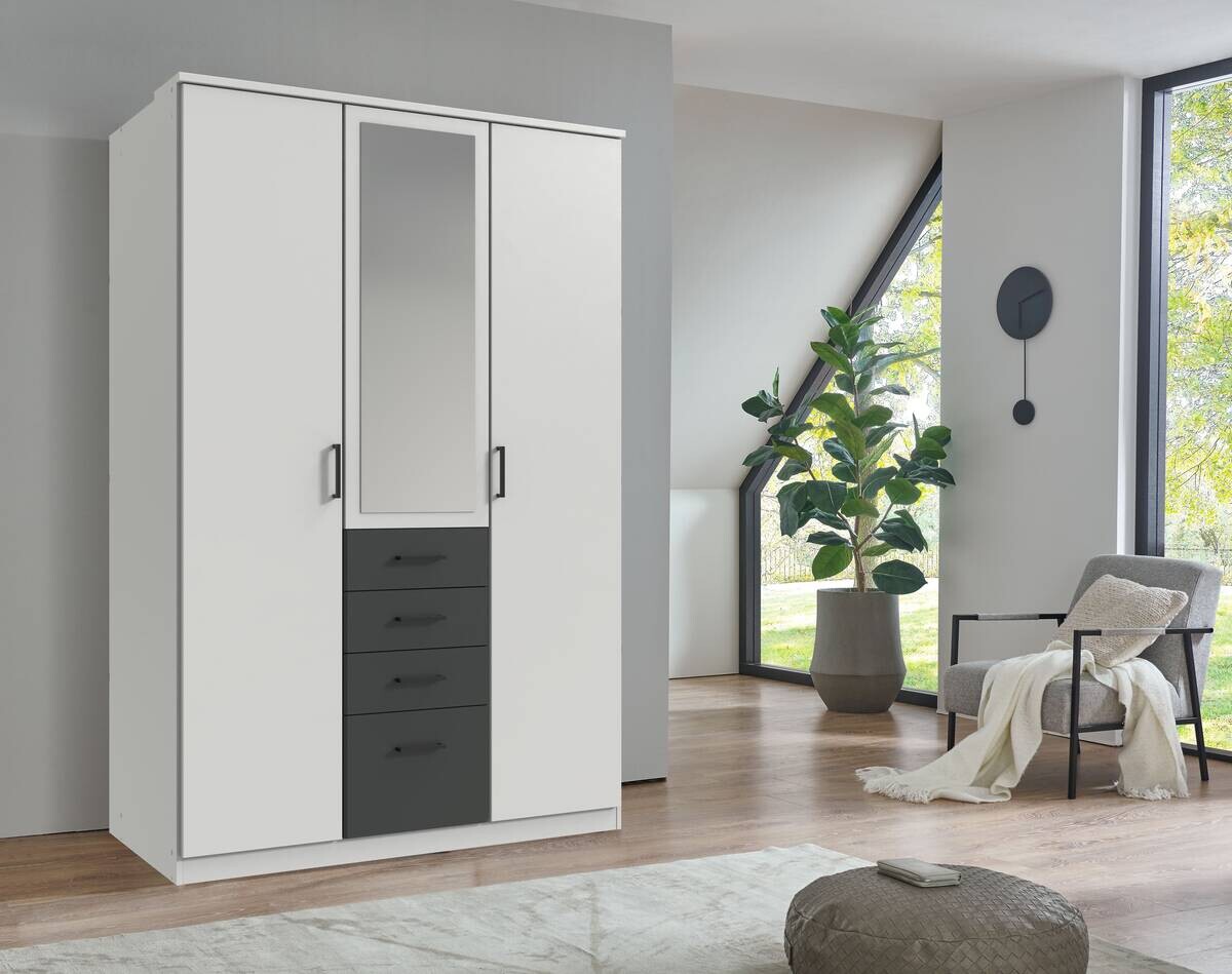 Kleiderschrank Cottbus weiß B/H/T: ca. 135x198x58 cm Kleiderschrank Cottbus weiß B/H/T: ca. 135x198x58 cm