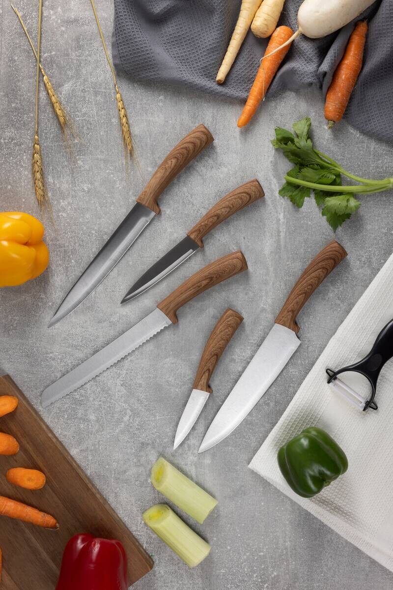 SAN IGNACIO Messerset ACACIA silber Edelstahl 6 tlg.