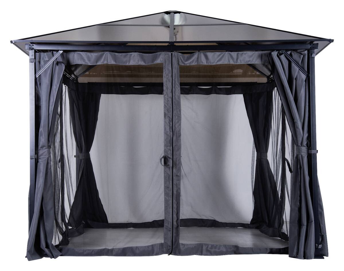 Outsunny Gartenpavillon braun Alu B/H/L: ca. 300x265x300 cm