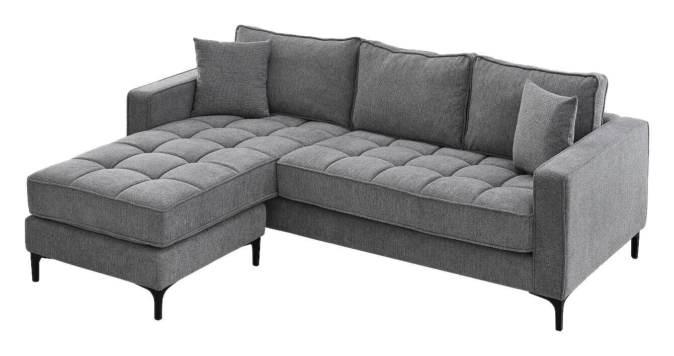 Ecksofa hellgrau Microfaser B/H/T: ca. 238x67x185 cm