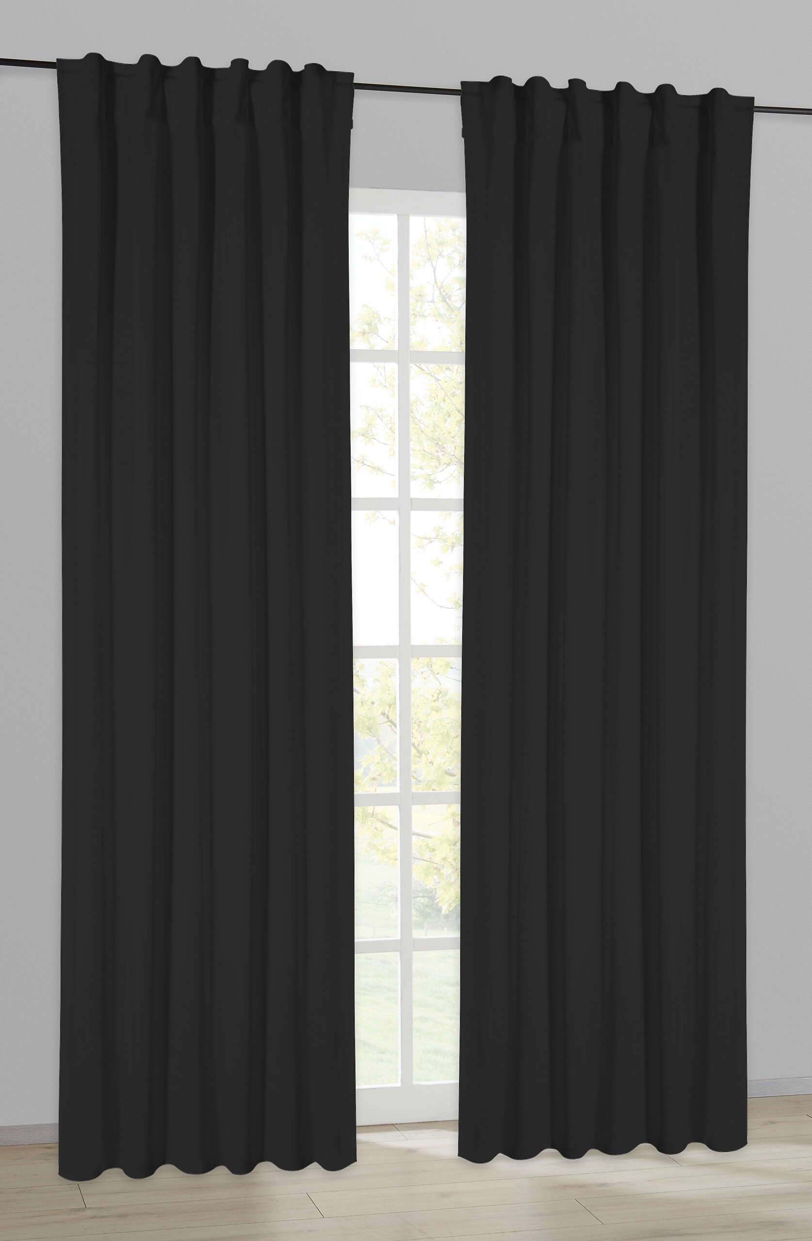 Thermovorhang Kiruna schwarz B/L: ca. 140x245 cm