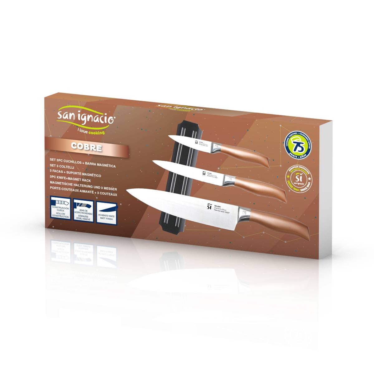 SAN IGNACIO Messerset Cobre Kupfer Edelstahl 4 tlg.