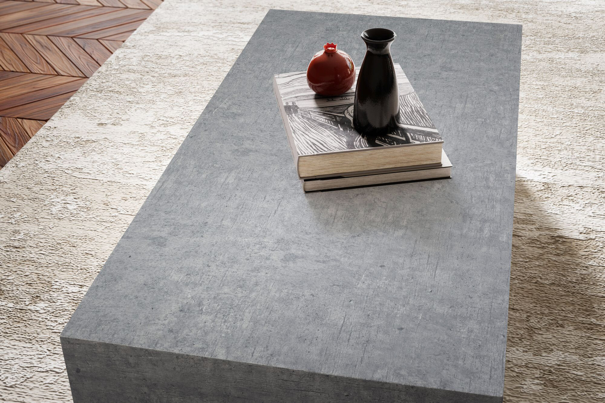 Wohnling Couchtisch schwarz Marmor B/H/T: ca. 100x30x50 cm