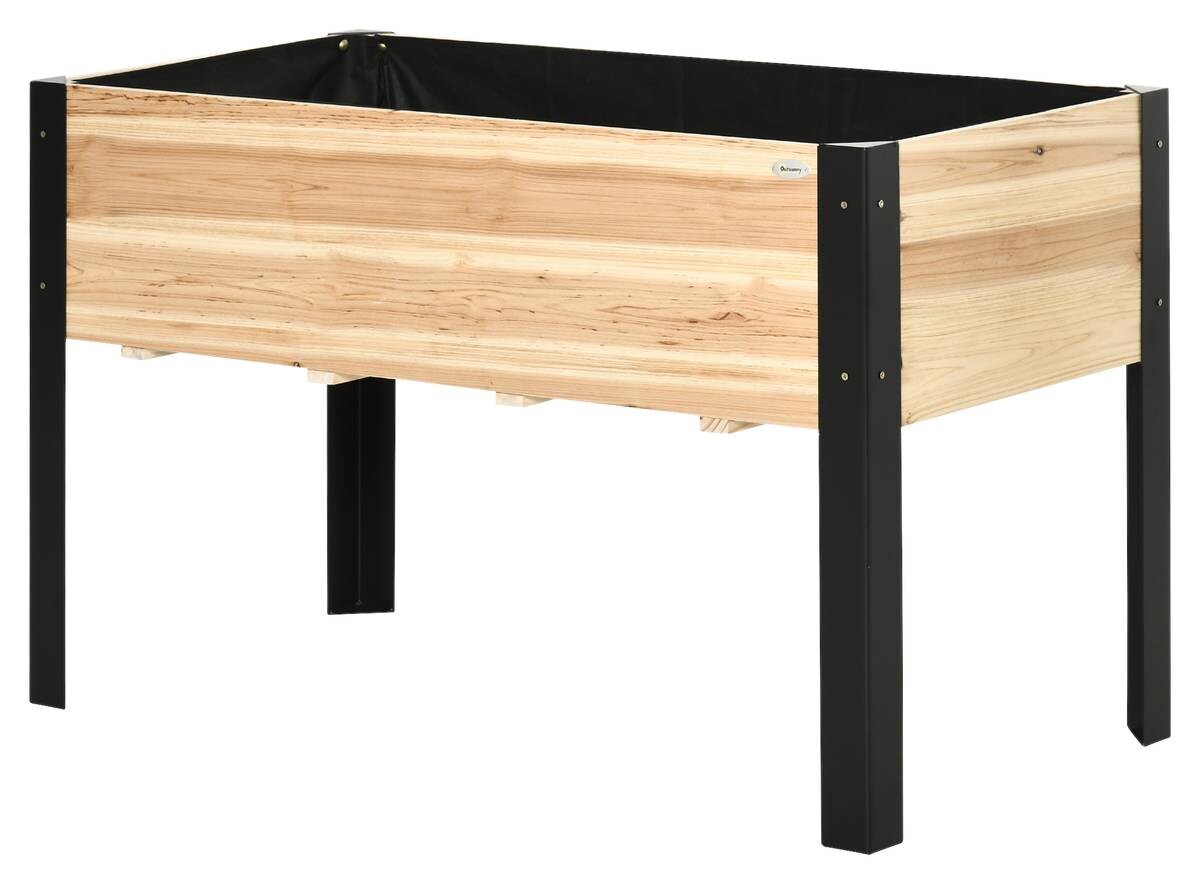 Outsunny Hochbeet schwarz Stahl B/H/L: ca. 60x74x120 cm