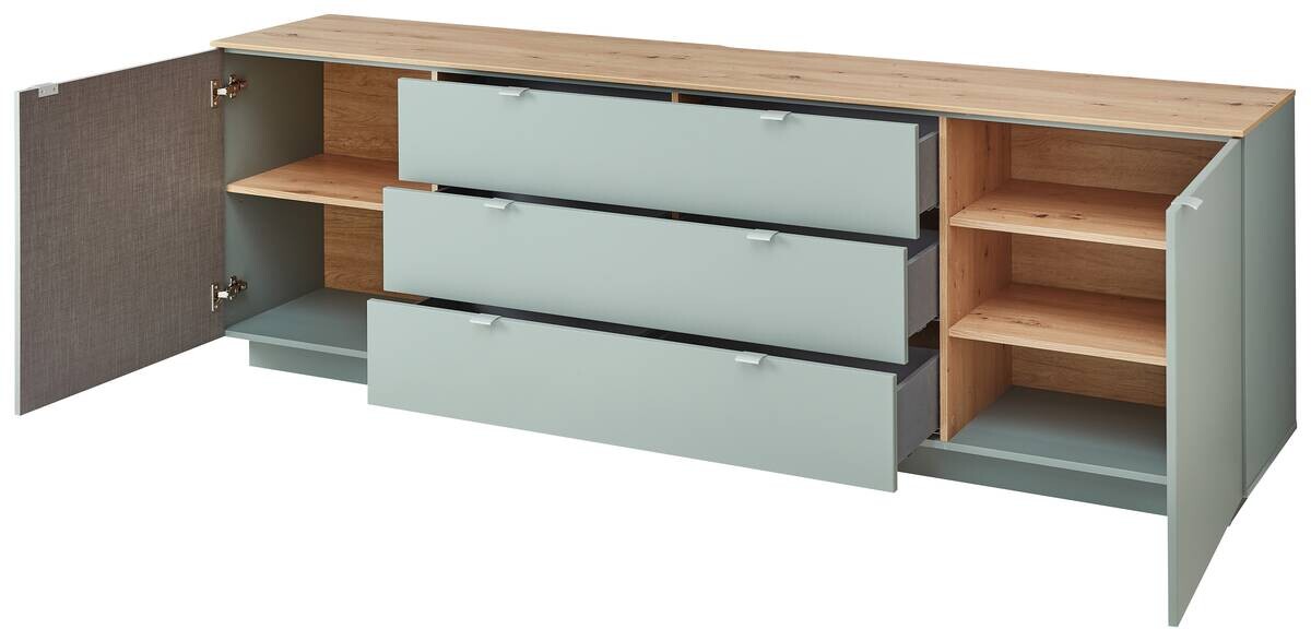 Sideboard Core salbei Eiche Artisan Nachbildung B/H/T: ca. 240x77x44 cm