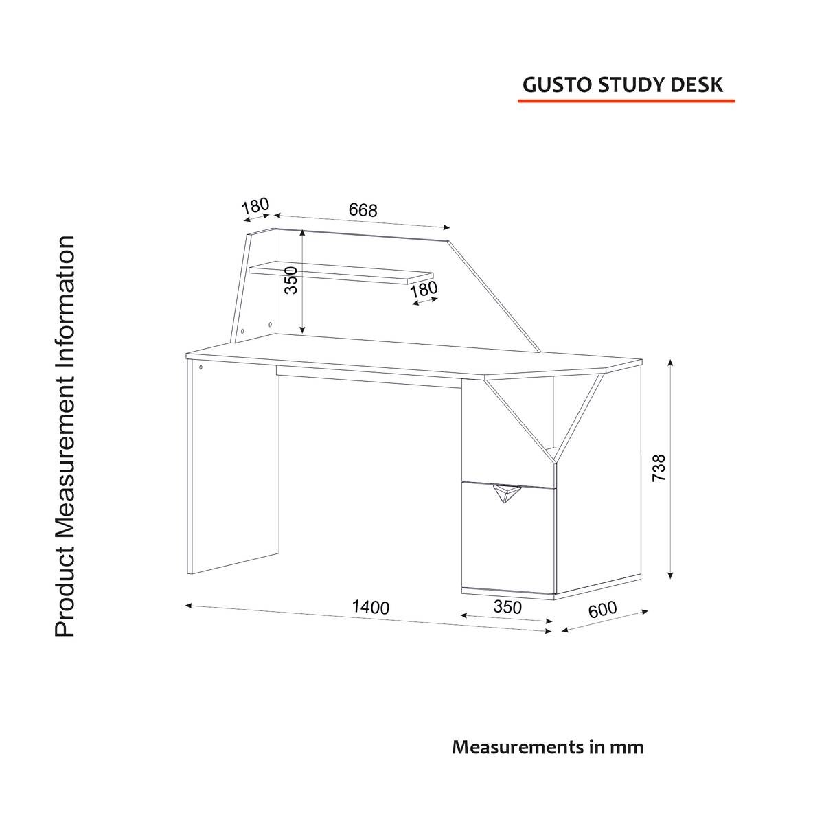 Schreibtisch Gusto grau anthrazit B/H/T: ca. 140x74x60 cm