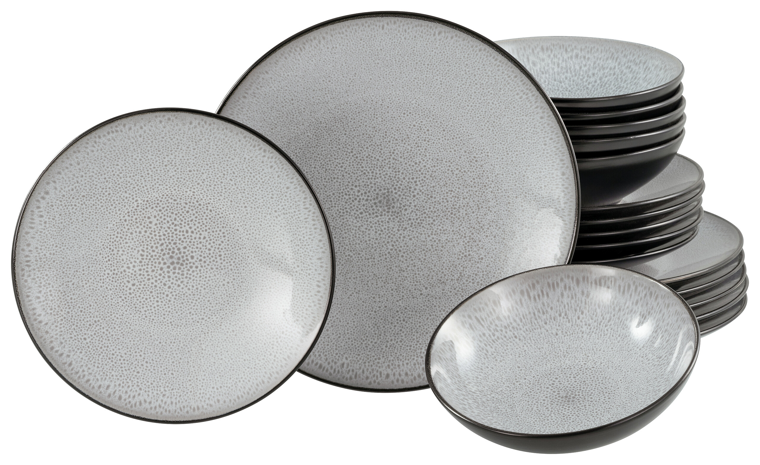 CreaTable Tafelservice Malmö grau Steinzeug 18 tlg.