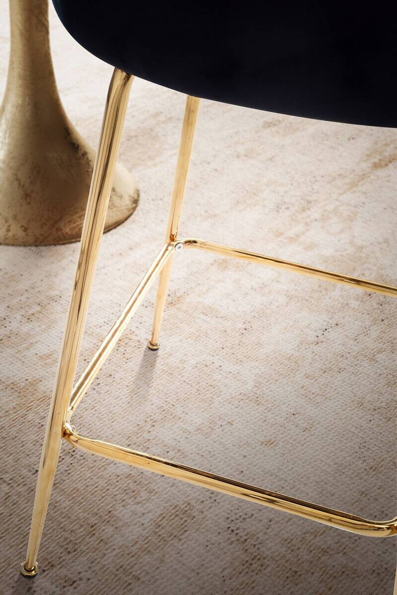 Barhocker 2er Set schwarz Polyester B/H/T: ca. 50x102x50 cm