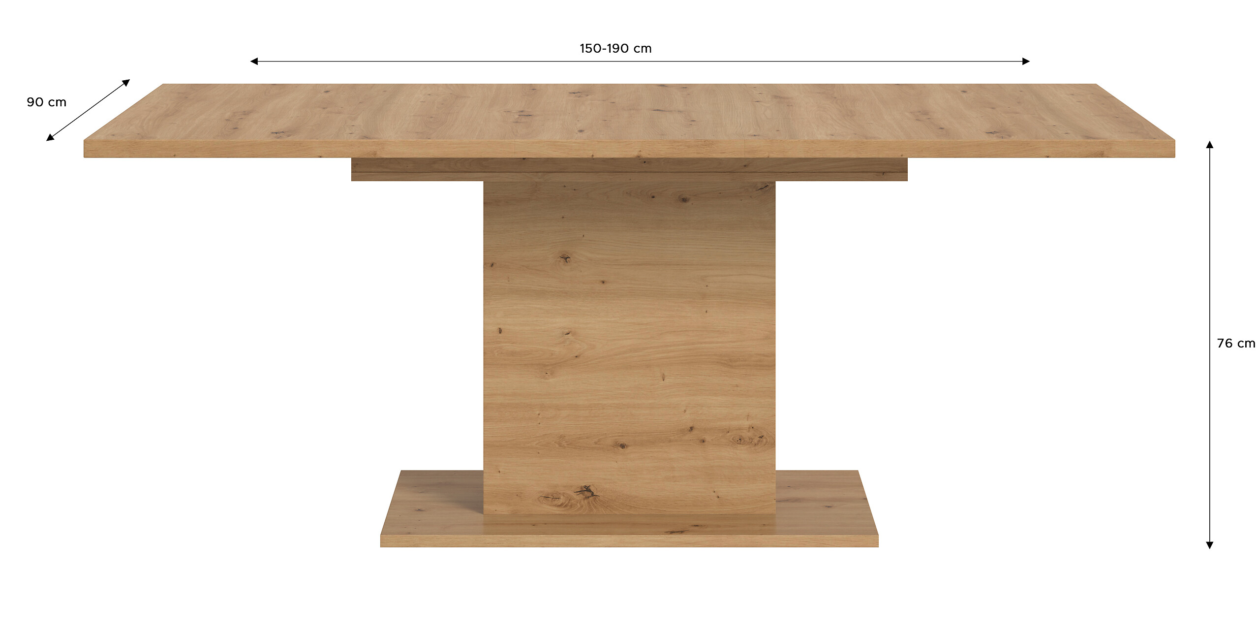Esstisch MOTION Artisan Oak Nachbildung B/H/T: ca. 150x76x90 cm