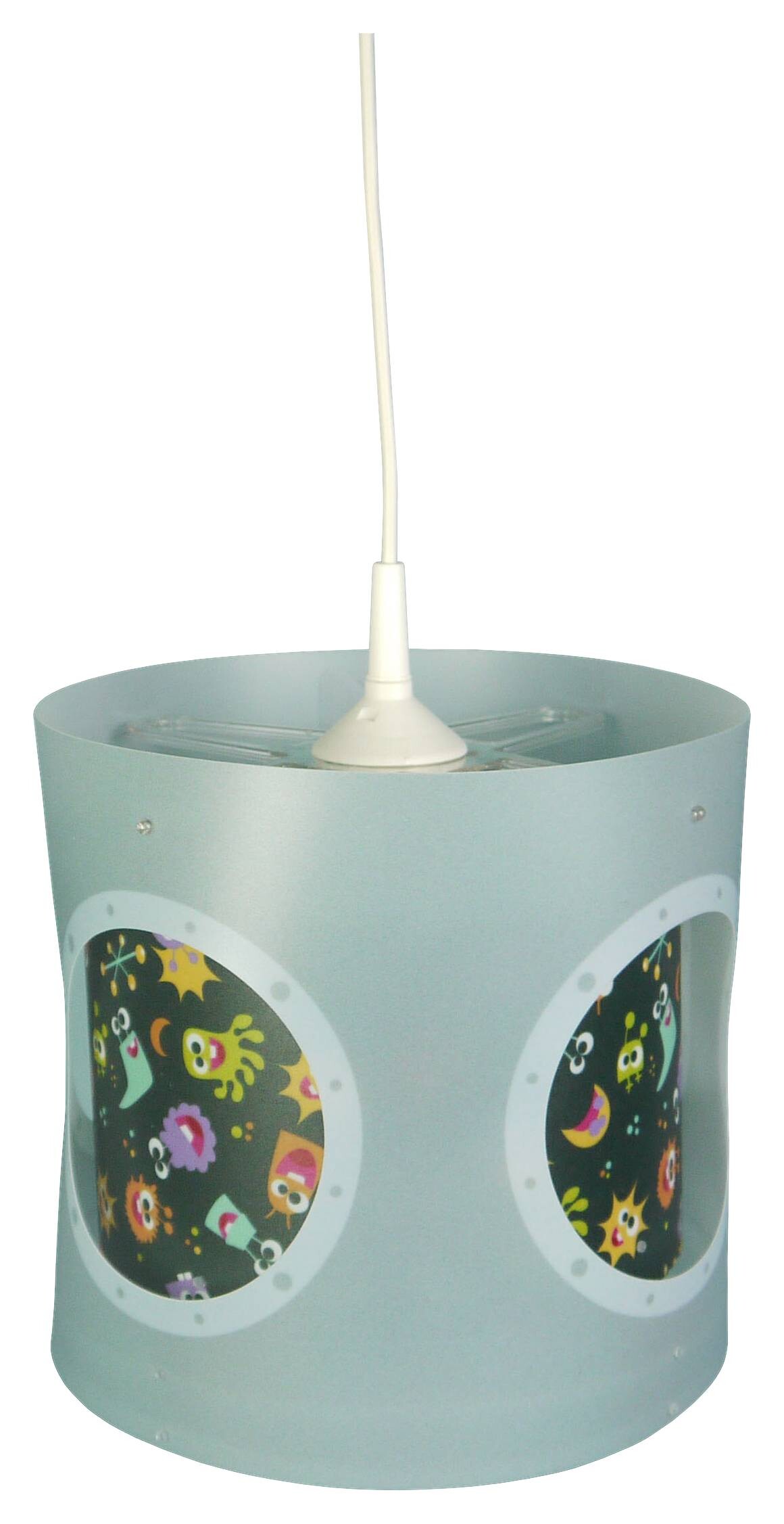 Niermann Dreh-Pendelleuchte Aliens grau multicolor Kunststoff D: ca. 25 cm E27 1 Brennstellen