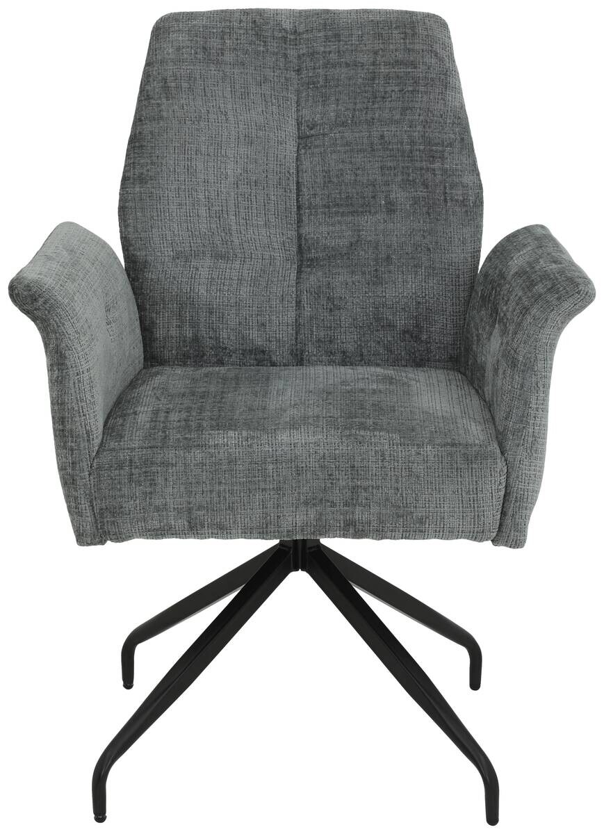 Armlehnstuhl Viktoria hellgrau Microfaser Webstoff B/H/T: ca. 71x93x68 cm