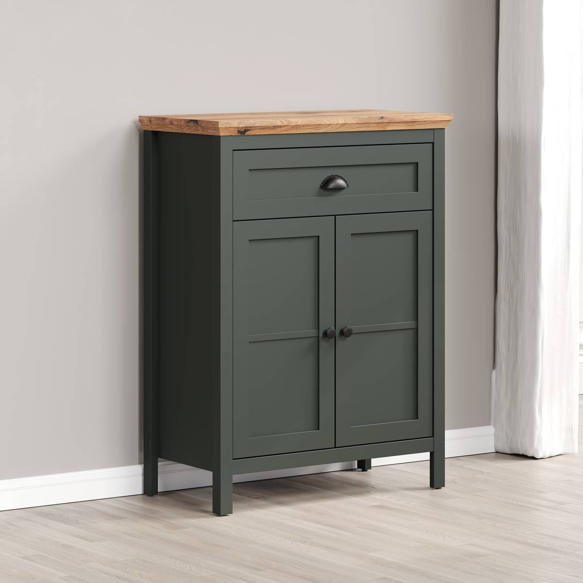 Kommode Stanton tannengrün Eiche Evoke Coast Nachbildung B/H/T: ca. 77x102x39 cm
