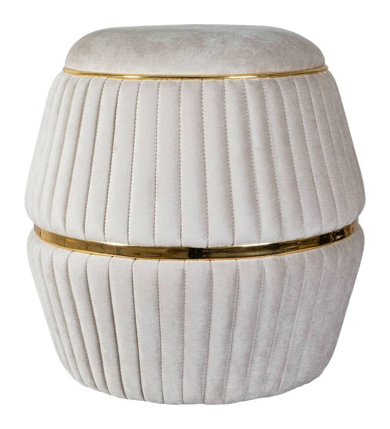 360 Living Hocker Doric 200 taupe gold H/D: ca. 53x51,5 cm