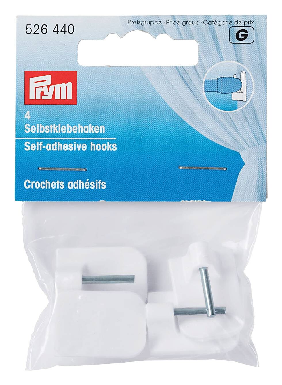 Prym Klebehaken weiß 4 Packstücke