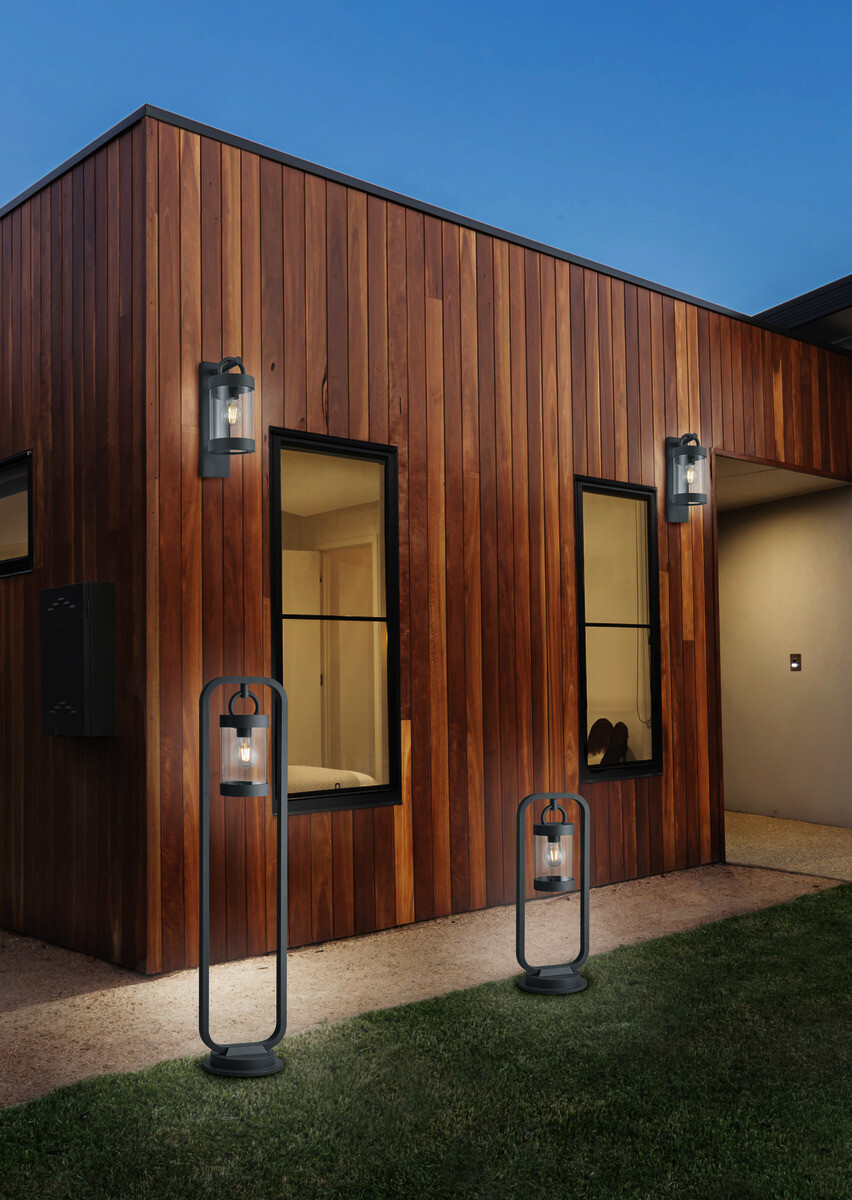 Außenleuchte 404160142 anthrazit klar Aluguss Glas B/H/T: ca. 23x100x21 cm