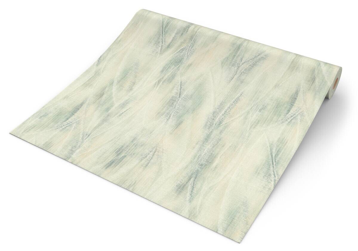 Vliestapete Wellen grün cremeweiß B/L: ca. 53x1005 cm