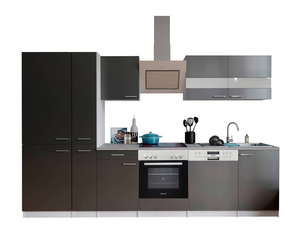 Respekta Küchenblock KB310WGCGKE178G grau B/H/T: ca. 310x200x60 cm