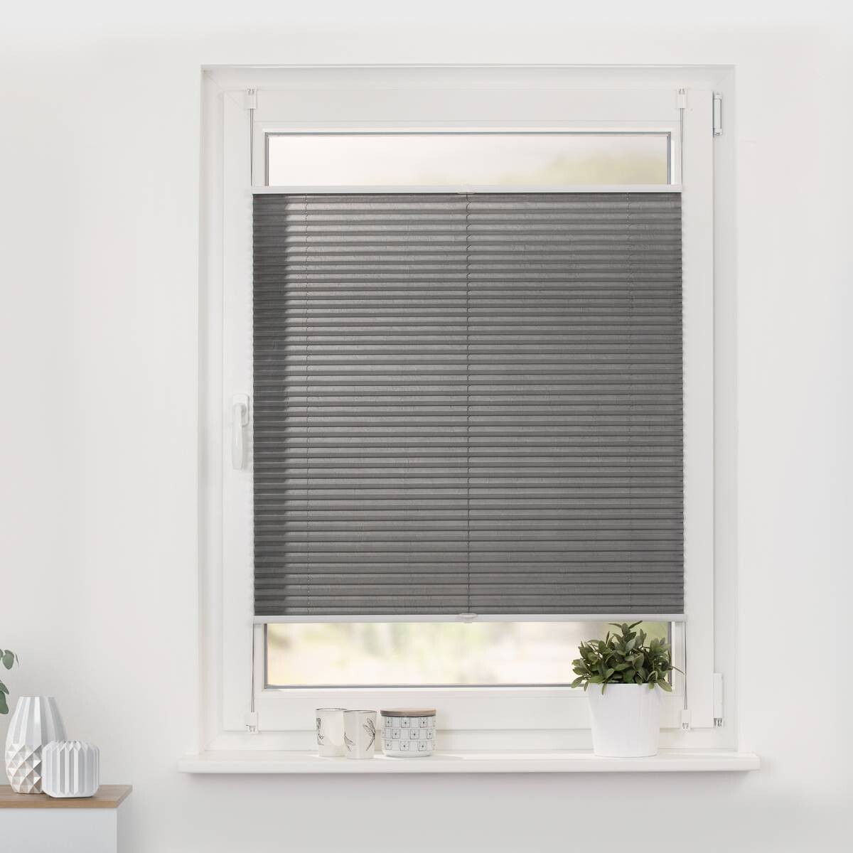 LICHTBLICK Spannplissee hellgrau B/L: ca. 60x210 cm