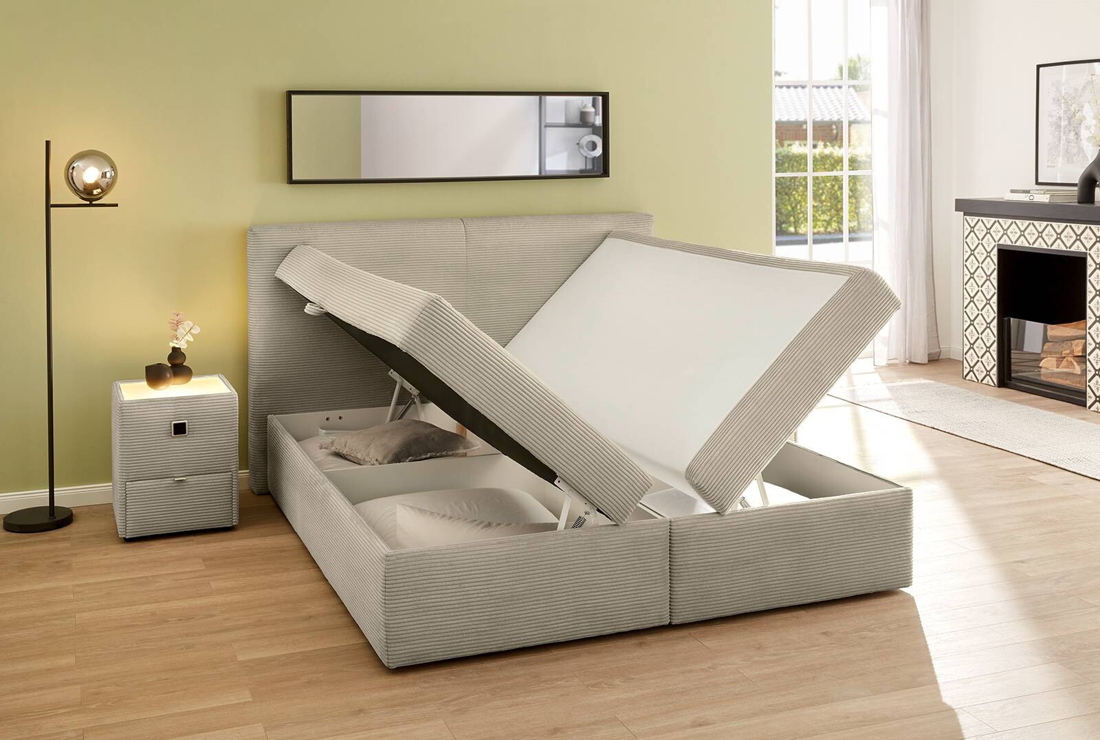 Boxbett  Greige Liegefläche B/L: ca. 180x200 cm